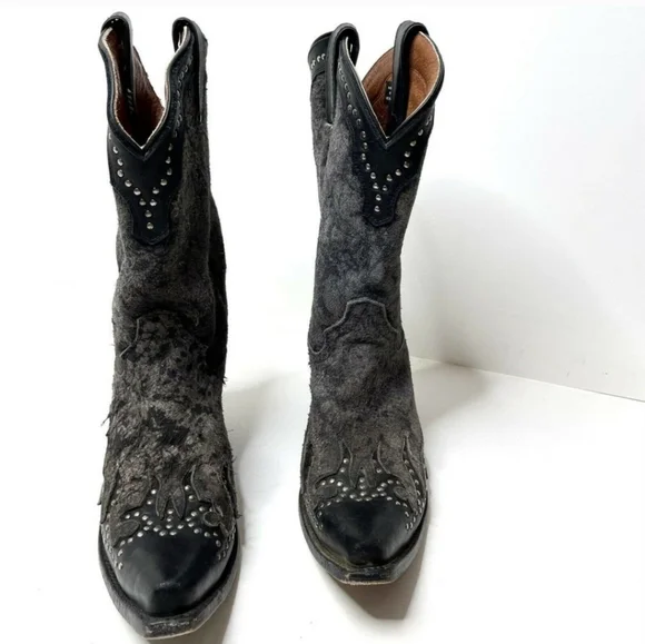 Harley-Davidson JESSA gray/black western styled motorcycle boots Women Size 10M - Picture 5 of 9